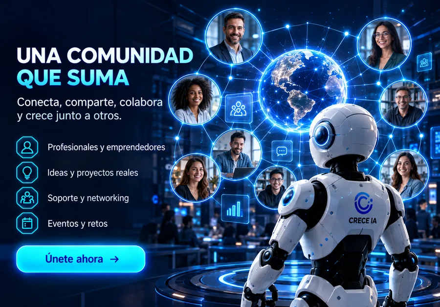 Comunidad Crece IA conectando profesionales, emprendedores, ideas, proyectos y networking.